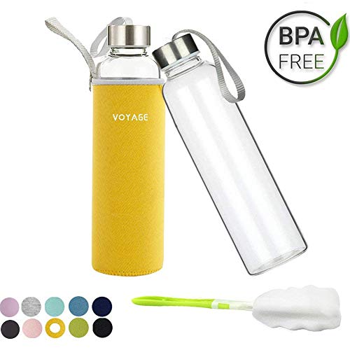 Voarge - Bottiglia di vetro, priva di BPA