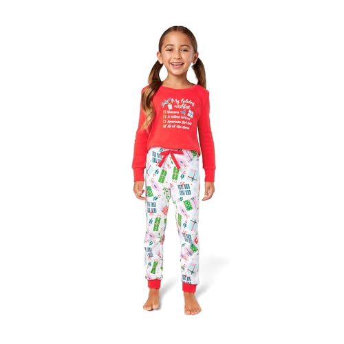 American Girl Holiday PJs for Little Girls, Red and Green, Size 2T-5, 2 pc, Ages 18M+