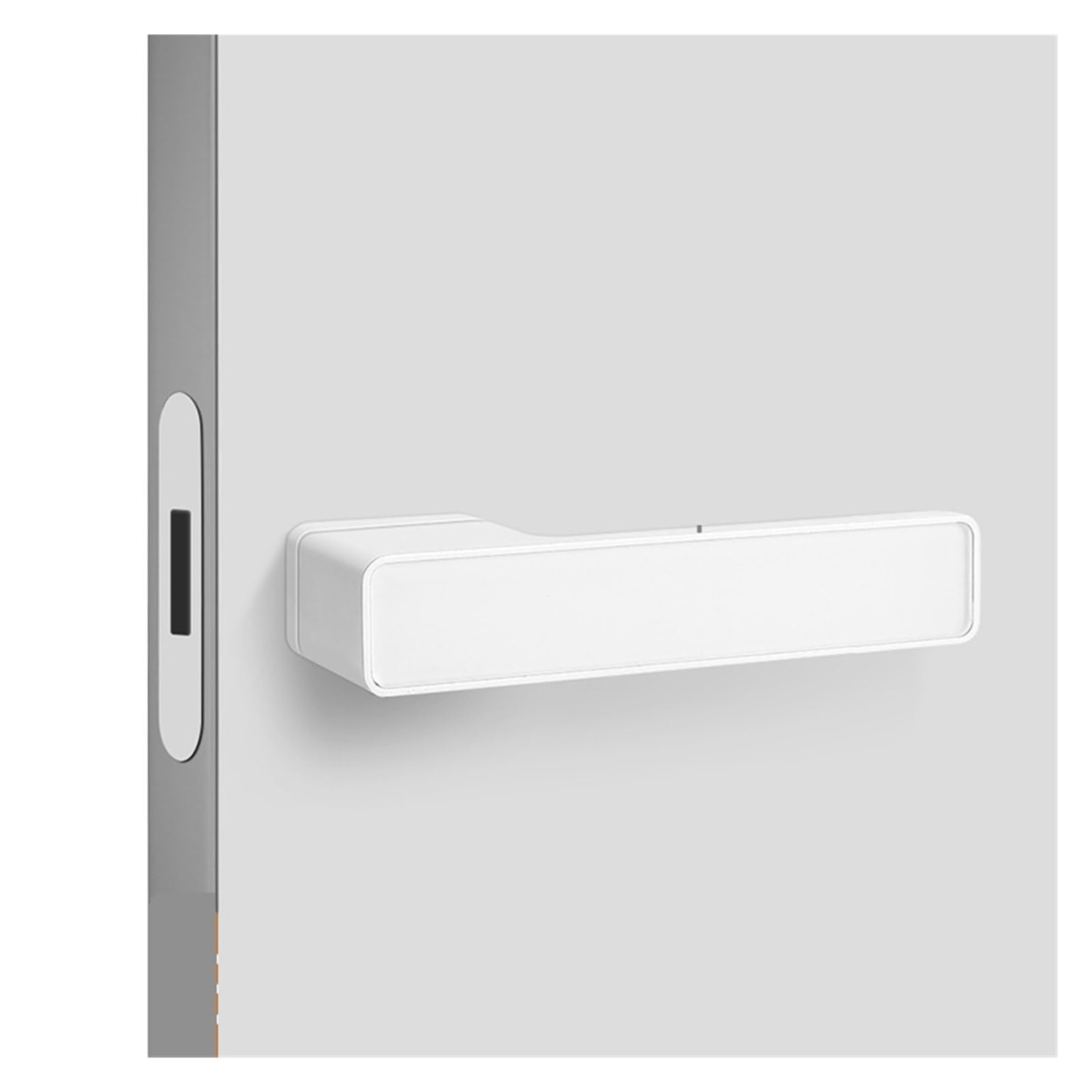 ZONSHJDKR Invisible Door Lock with Built-in Emergency Hole for Wooden Keyless(White)