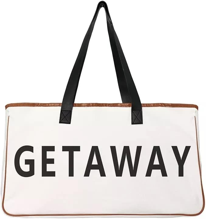 Bolsa de lona de fin de semana y vacaciones, moderna, elegante, para novia, bolsa de luna de miel, bolsa de compras grande