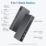 UGREEN Revodok Pro DisplayLink Docking Station, Extended Modes for macOS | USB C Docking Station 9-in-1, Dual 4K@60hz display, 85W Charging for Laptops, 1GbE, 10Gbps Data Transfer, for macOS Windows