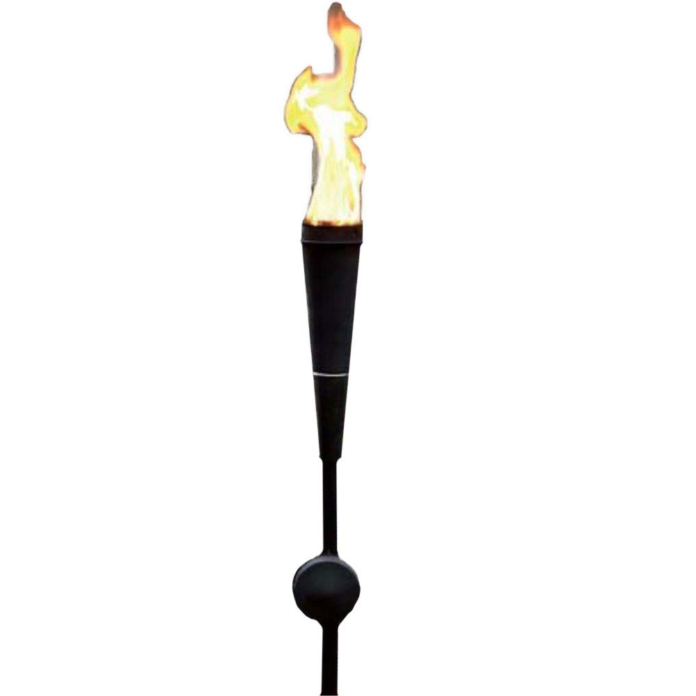 Krause & Sohn Gartenfackel Metall, Stabfackel mit Lampenölbetrieb, Fackel, Dekofackel (4, Schwarz)
