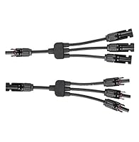 enjoy solar® 1 Paar Solarstecker T Verteiler 3-Fach mit 20cm Kabelverlängerung für Parallelschaltung Solarmodul