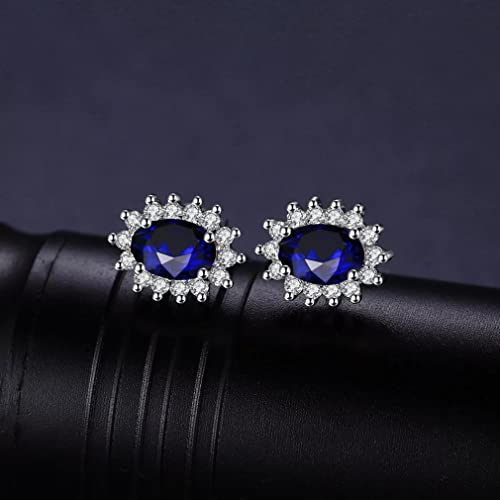 Boucles d'oreilles de Goujon en Saphir Bleu Véritable et Or 18K - 3