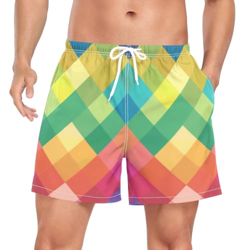 Trajes de baño de playa para hombre cómodos con rombos de colores