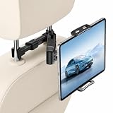 KORVORIA Soporte de Coche para Tableta 360° Giratorio, Telescópico para Reposacabezas, Compatible con iPad, Switch, Kindle, 4,7 a 13 Pulgadas