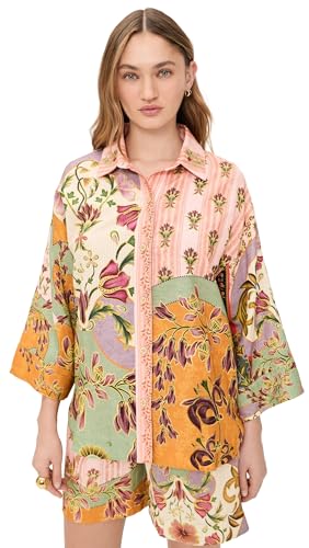 AGUA BENDITA Womens Chrissy Shirt Multicolor XS