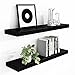 WELLAND 36 inch Black Mission Floating Shelves for Wall, Bathroom Wall Mount Shelves, Wood Modern Display Shelves, Book Shelves,for Bedroom,Living Room and Kitchen