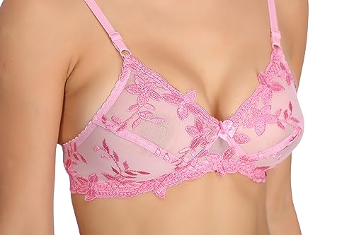Image of Tipsy Women's Net Lace Non Padded Non Wired Bra Panty Set