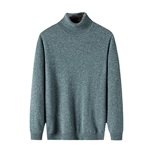 Pull col roulé homme vert mérinos chaud pour les journées d'hiver décontractées