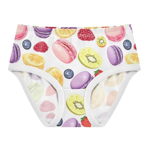 ZZKKO Colorful Macarons and Fruits Girls Underwear Toddler Panties for Girls Comfort Brief Size 8Y