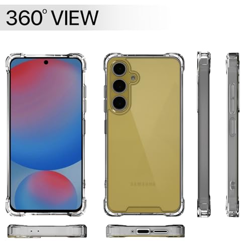 Image of Pikkme Back Cover for Samsung Galaxy S25 Fe 5G PC + TPU Clear Transparent Raised Edges Shockproof Protective Phone Bumper Case(Transparent)