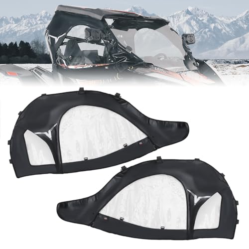 KEMIMOTO Soft Upper Doors YKK Zippers, Compatible with CFMOTO ZForce 950 HO 22-24 / Sport 20-22 (Not 23+ Sport,Trail), Fit with Side Mirrors and Windshields Soft Cab Enclosures 2 Upper Windows