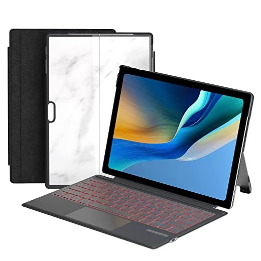 Qulose Surface Pro Keyboard Case, 7 Color Backlight Detachable Keyboard with Trackpad, Case with Keyboard for Microsoft Surface Pro 7+/ 7/6 / 5/4 / 3 Tablet