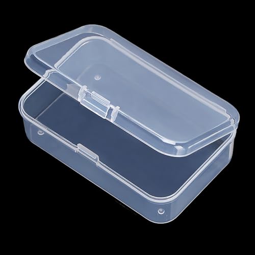 Image of 12 Pieces Clear Plastic Box Containers (3.27 x 2.13 x 1.02 inch) with Lids for Tiny Items and Other Craft Projects