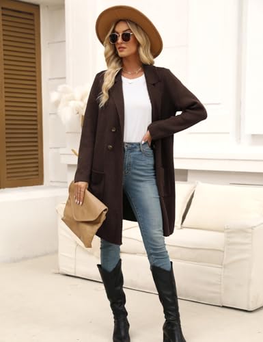 Image of CiCiBird Women Fall Long Cardigan Sweater Trendy Knit Jacket Coat Dressy Blazer Coatigan