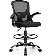 FINATI Drafting Chair Tall Office Chair for Standing Desk - Ergonomic Computer Work Stool with Fl...