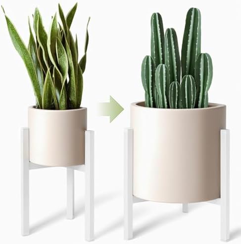 IZIDDO Adjustable Plant Stand Indoor, White Metal Planter Stands ...