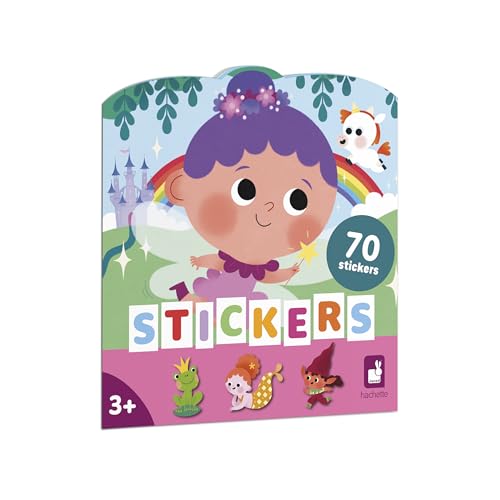 Janod - Cahier de Stickers Dès 18 Mois - Thème Pays Magique - 12 Pages à Décorer - 8 Pages de Gommettes Repositionnables - Loisir Créatif Enfant -...