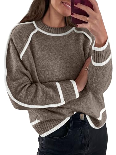 Lillusory Cashmere Sweaters For Women Oversized Knit Pullover White Tops Fashion 2024 Fall Clothing Nutmeg Xl cover