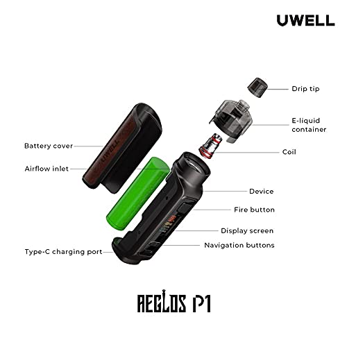Uwell Aeglos P1 Pod Mod E Zigaretten Set - 80 Watt - 4 ml Tankvolumen - Farbe: Olive Green – Bild 4