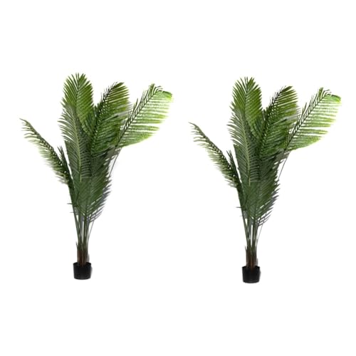 Valyria Home - Planta Artificial Palmera Areca - Tamaño 160 cm - Pack de 2 Plantas de Plástico Grande Interior y Exterior - Árbol Artificial Realista y Tropical - Decoración del Hogar
