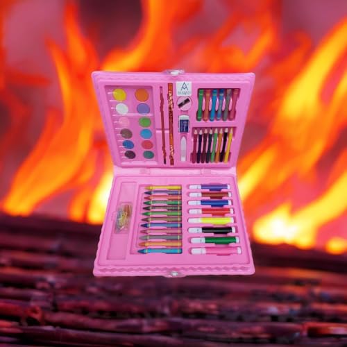 Image of NETIGEMS 68 Pc Colours Set For Kids | All in 1 Colors Box For Boys And Girls | Drawing kit for kids || Color - Pink ||