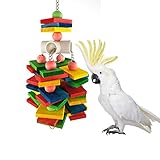 Alysontech Large Parrot Chew Toy for Bird Macaw African Greys Cockatoo Eclectus Budgies Parakeet Cockatiel Conure Lovebirds Cage Wood Toy