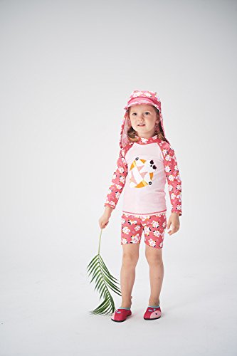 Image of VAENAIT BABY Girls Rash Guard Swimsuit UPF 50+ Long Sleeve Toddler Bathing Suit Ribbon Stawberry Floral Fruit for 2~8Years