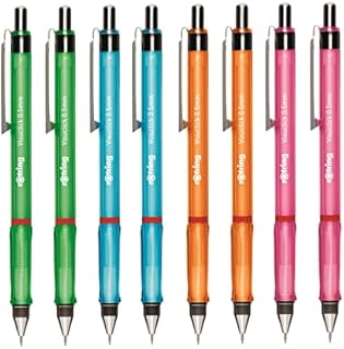 rOtring Visuclick Mechanical Pencils - 0.5mm - Pack of 8 - Assorted Bright Barrels - Refillable - Triangular Grip - Eraser Under Cap