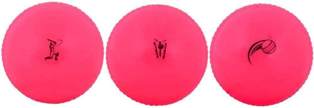Kosma Pack of 3 Windball Cricket Ball | Indoor & Outdoor Soft Training Cricket Ball for Coaching Practice (Pink