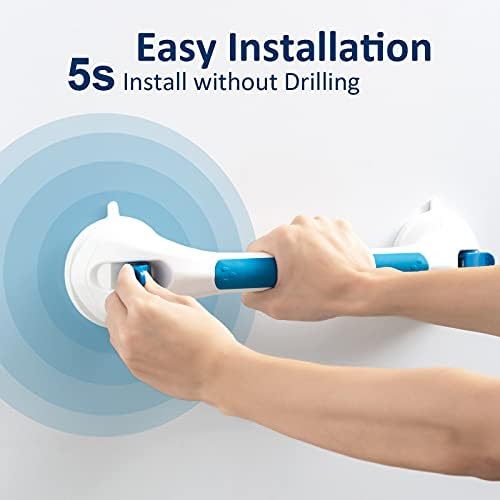 TAILI Suction Grab Rails for Bathroom Shower Handle for Handicap, Elderly, Senior, Injury Mobility aids Safety Grab Bars, Hold up to 113 KG, No Drilling and Removable