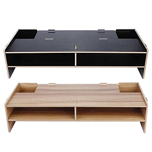 Ordinateur moniteur stand riser bois étagère rack rehaussant PC noir