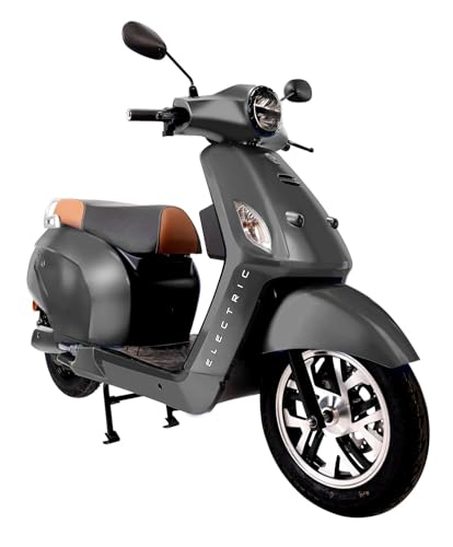 Image of eblu India's 1st Family e Scooter - Feo - Typical Driving Range 110km per charge - Top speed 60 kmph, Xtra - LEG ROOM | COMFORT | SAFETY | STABILITY (Telegrey)