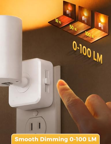 Image of L LOHAS LED Night Lights Plug into Wall,[2-Pack] Wall Spot Lights Indoor with Light Sensor,Amber Night Lights,for Home Decor Party Bathroom,Hallway