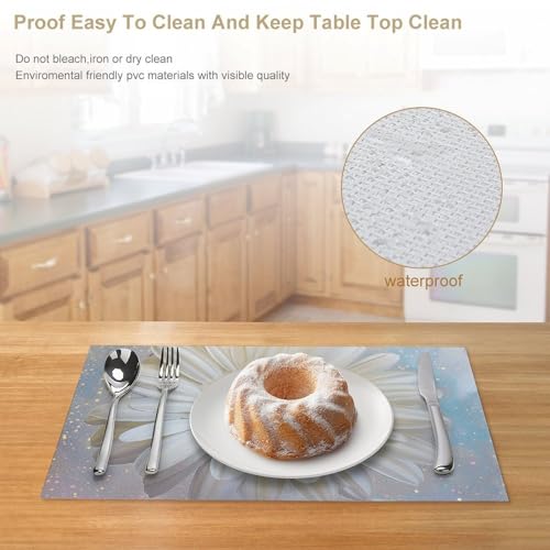Set de table blanc lavable et essuyable pour éliminer les taches de repas - 5