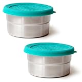 ECOlunchbox Blue Water Bento Seal Cup Solo Lightweight Stainless Steel Food Container - Leak-proof and Plastic Free - Set of 2