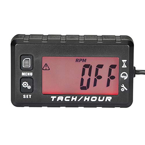 AIMILAR Digital Tach Hour Meter Tachometer - Gas Engine Maintenance Max RPM Recall Function for 2/4 Stroke Engines Chain Saw Snowblower Lawnmower ATV Boat Motorcycle Marine