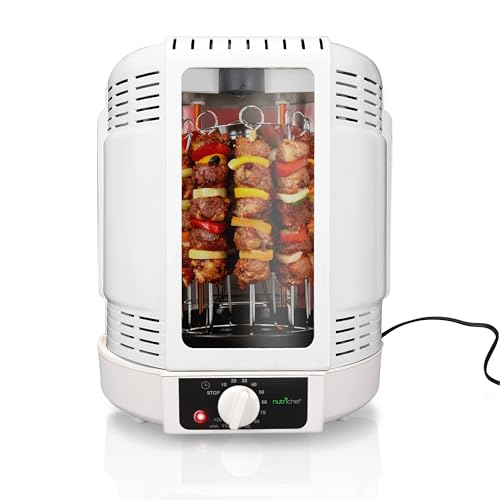NutriChef Gril Vertical à Rôtissoire – Airfryer...