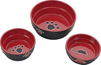 Ethical Pet Products (Spot) DSO6893 Fresco Stoneware Dog Dish, 5-Inch, Red