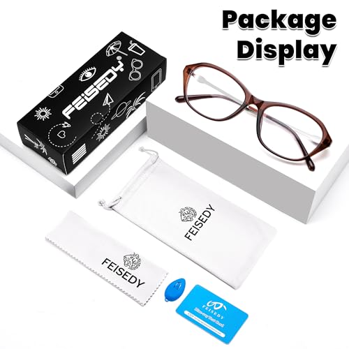 Image of FEISEDY Fashion Rectangular Blue Light Glasses for Women Retro Small Frames Vintage Trendy 90s Square Eyeglasses B0255
