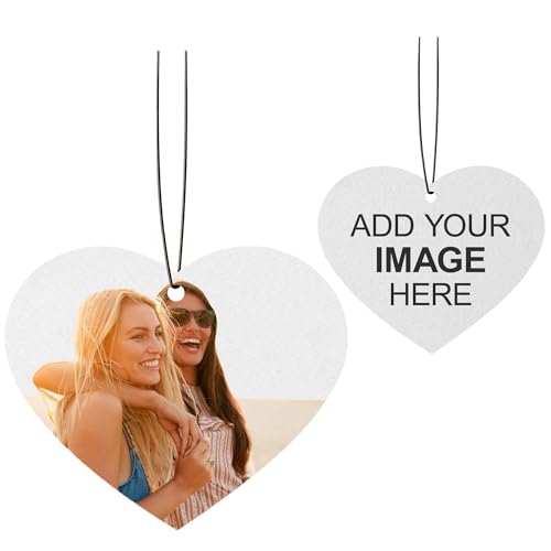 Image of Instafreshener Custom Hanging Air Freshener | Heart | Custom Air Fresheners with Picture or Text for Car, Closet, Bathroom, Locker & Office Decor