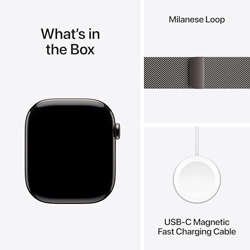 Image of Apple Watch Series 11 [GPS + Cellular 46mm] Smartwatch with Slate Titanium Case with Slate Milanese Loop - M /L. Sleep Score, Fitness Tracker, Health Monitoring, Always-On Display, Water Resistant