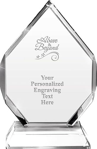 Crown Awards Personalized 7.25" Engraved Above and Beyond Majestic Gem Crystal Award
