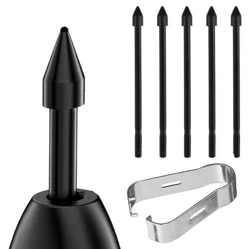 Yuiturt 5 puntas de repuesto originales para Samsung Galaxy Tab S9 S Pen, puntas suaves para Samsung S Pen, puntas de repuesto para lápiz Tab S9 con herramienta de montaje y desmontaje (negro)