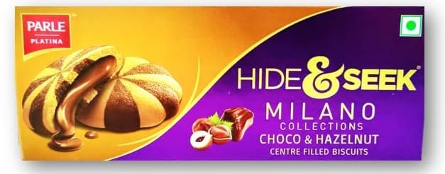Parle Hide & Seek Milano Collections, Choco & Hazelnut Centre Filled Biscuits, 60g