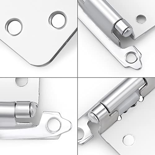 Probrico Polished Chrome Cabinet Hinges For Kitchen Cabinets Variable Overlay - 5 Pair (10 Pack), Decorative Self Closing Cupboard Hinges Flush Mount #TOP2