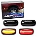 iJDMTOY Smoked Lens Amber/Red Full LED Trunk Bed Marker Lights Set For 2003-09 Dodge RAM 2500HD 3500HD Truck Double Wheel Side Fenders, Powered by Total 48 LED