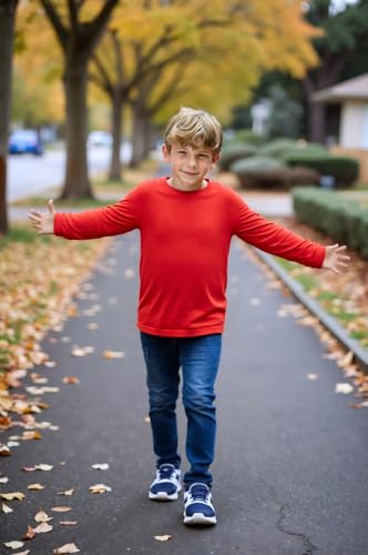 Image of Cadidi Dinos Boys Girls Long Sleeve Shirts Cotton Casual Crewneck Printed Kids T-Shirts