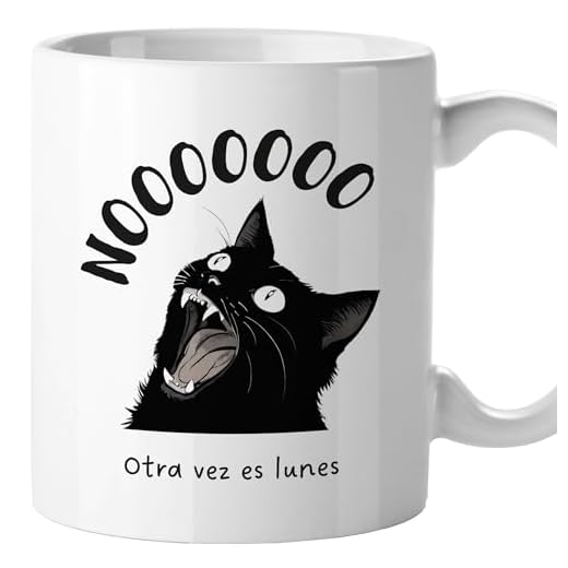 Tazas originales, Taza divertida con frases y mensaje gracioso, Detalles para compañeras de trabajo, Amigo invisible, Funny mug, Cerámica 330 mL (Otra vez es lunes)